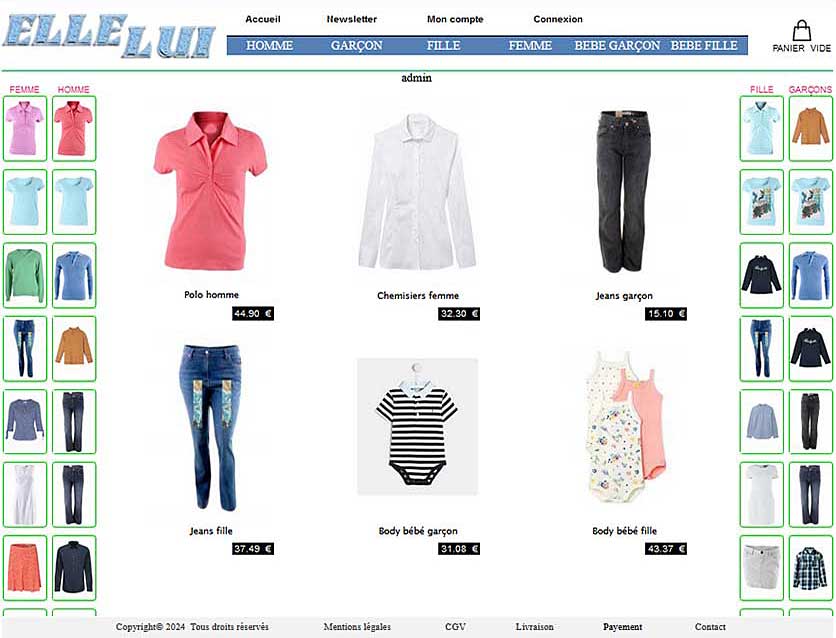 Site de vêtements