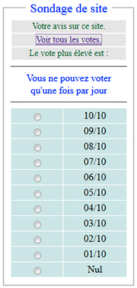 Sondage pour site web