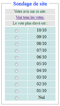 Sondage pour site web